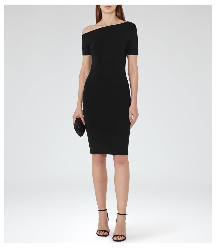 REISS Palmer - Womens Off The Shoulder Dress in Black
