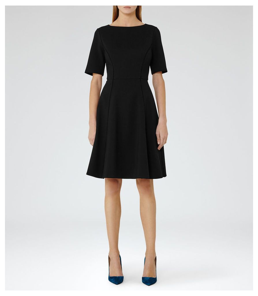 Reiss Tianna - Fit And Flare Dress in Black, Womens, Size 14