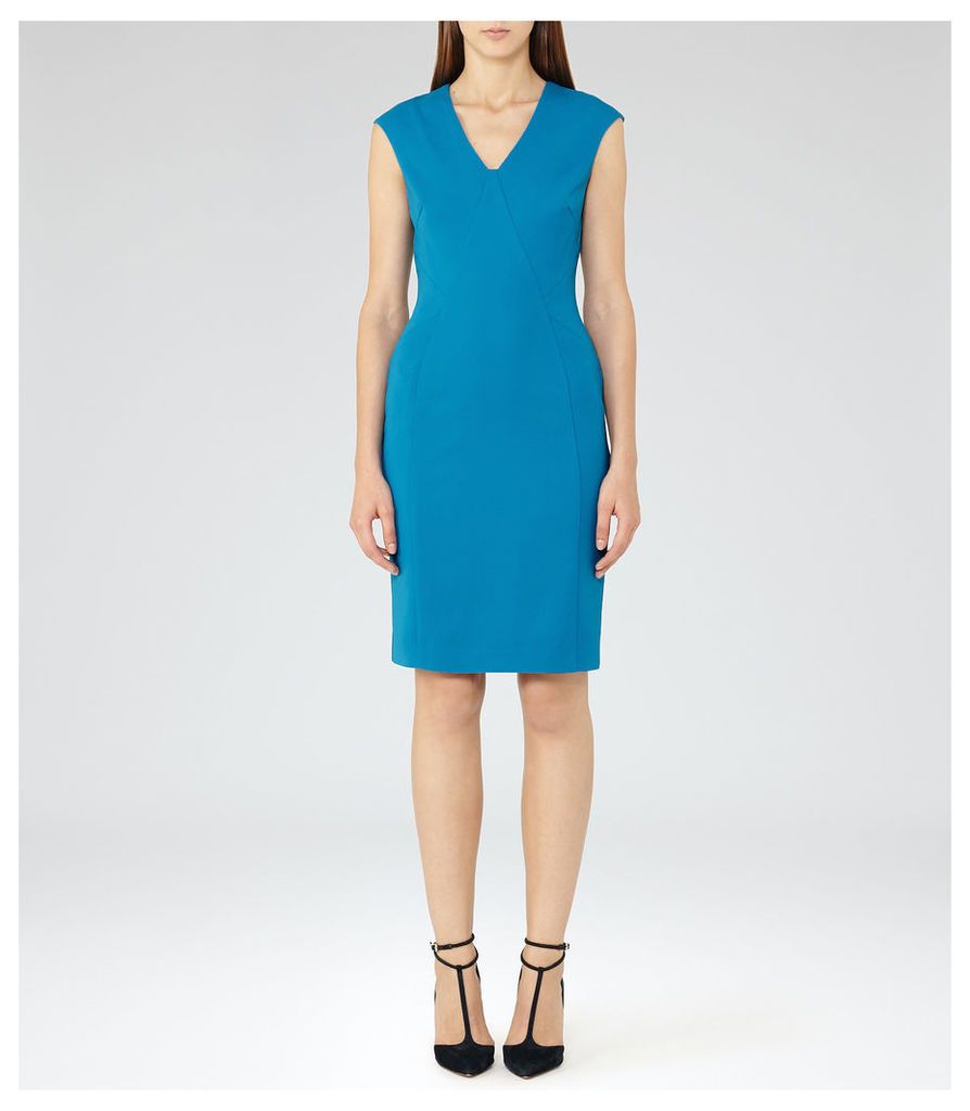 REISS Jamie - Womens Fitted Tailored Dress in Blue