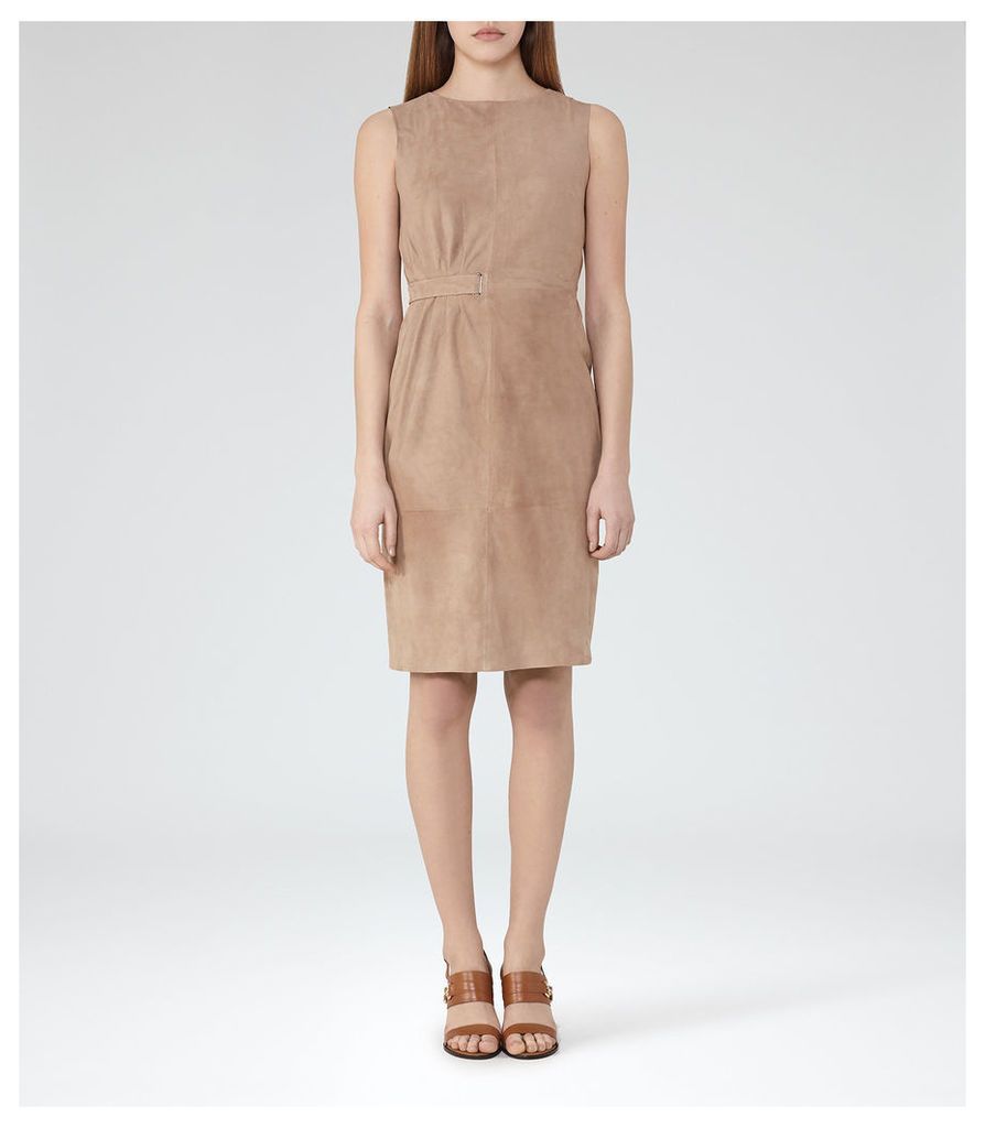 Reiss Bray - Suede Dress in Natural, Womens, Size 12