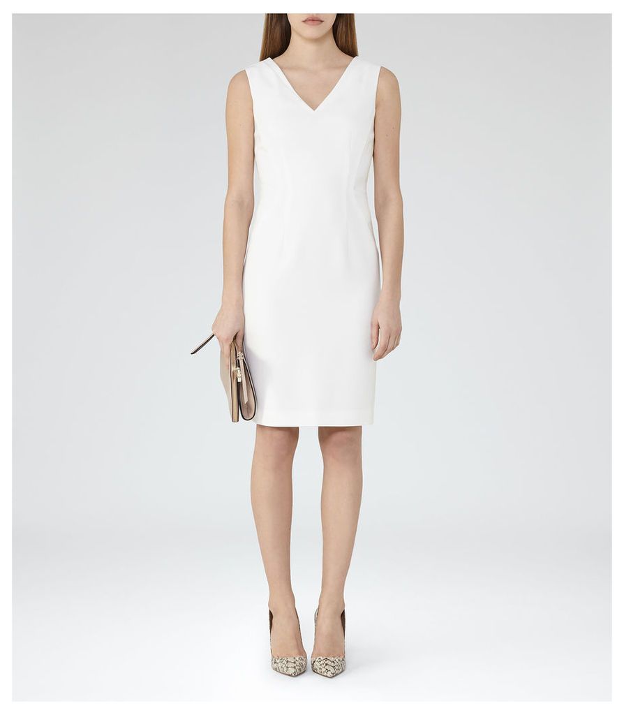 Reiss Myla Dress - Tailored Dress in Off White, Womens, Size 6