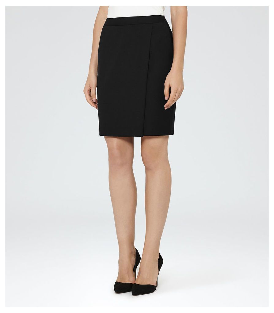 Reiss Huxley Wrap Skirt - Tailored Wrap Skirt in Black, Womens, Size 6