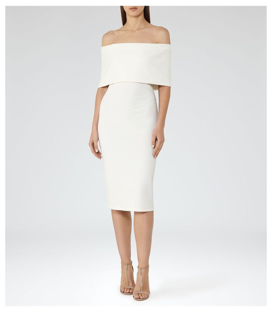 Reiss Rafferty - Off-the-shoulder Bodycon Dress in Off White, Womens, Size 4