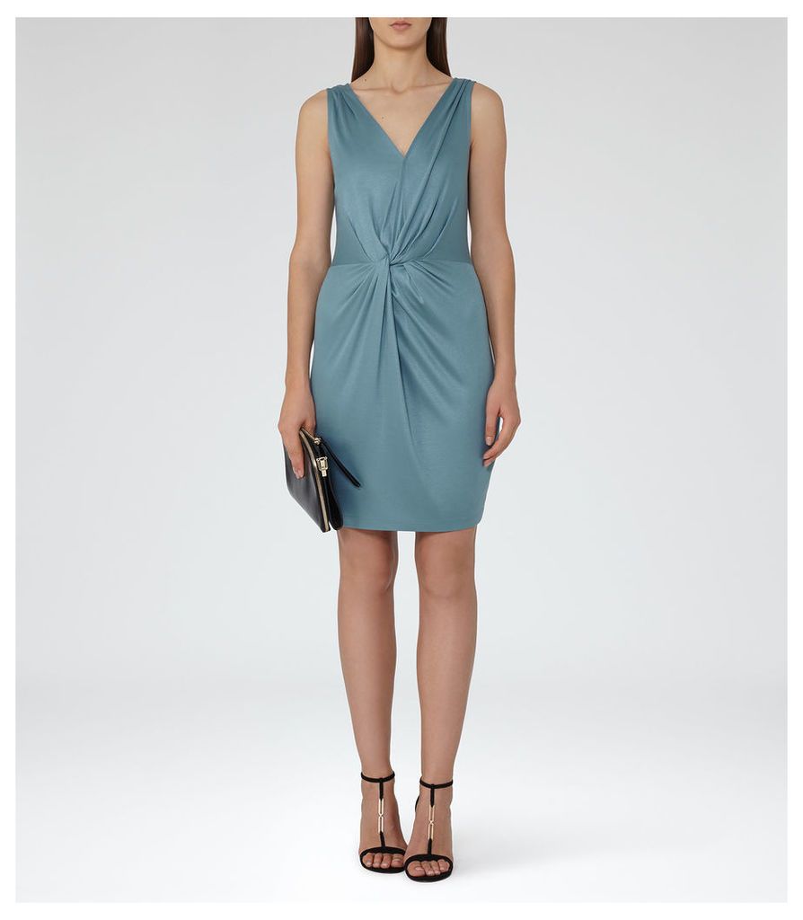 Reiss Kiera - Twist-front Dress in Orion Blue, Womens, Size 6