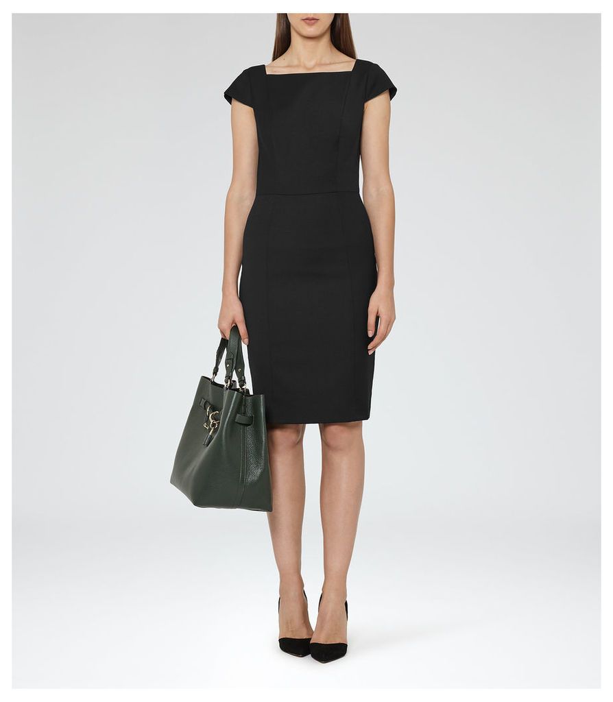 Reiss Huxley Ss Dress - Short-sleeved Tailored Dress in Black, Womens, Size 8
