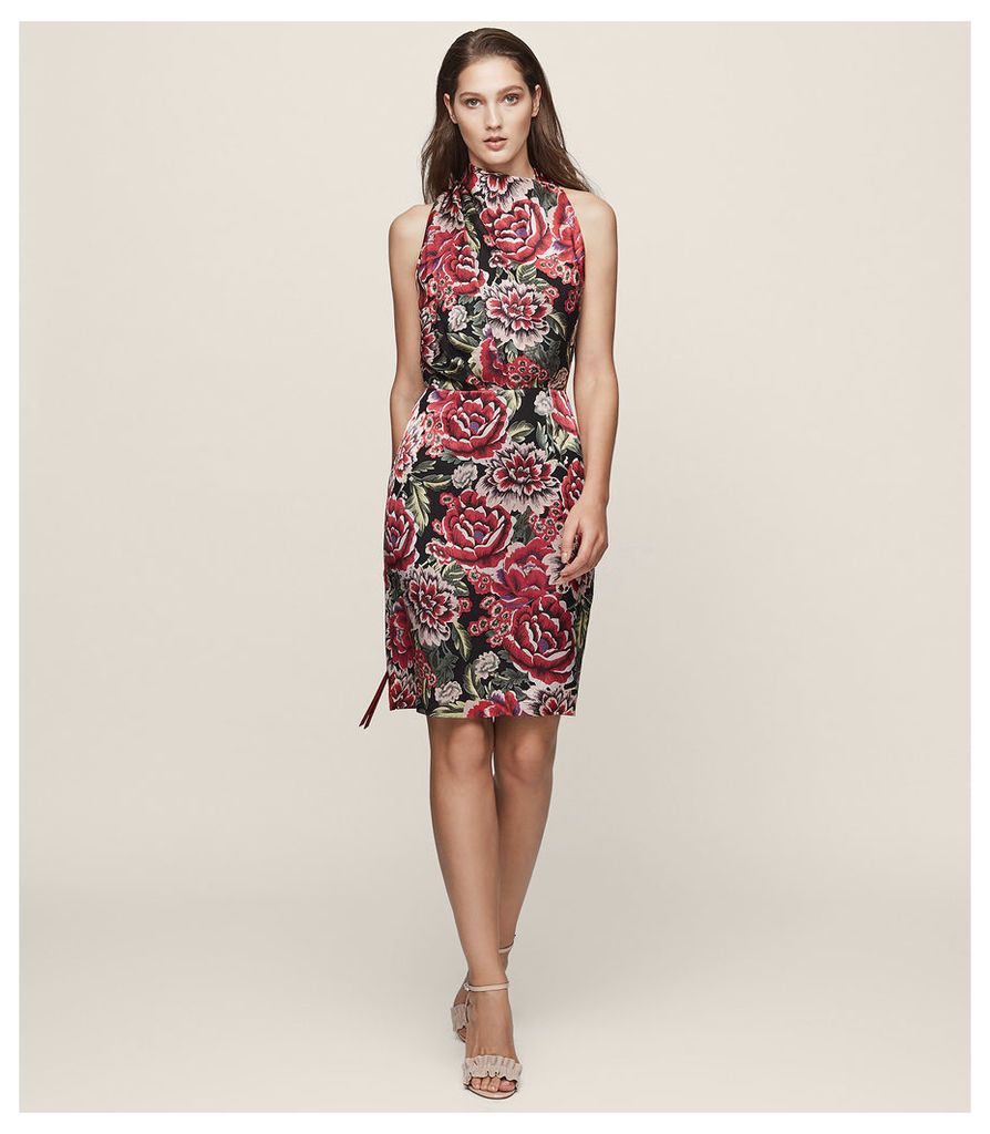 Reiss Xavi - Burnout-detail Dress in Multi, Womens, Size 14