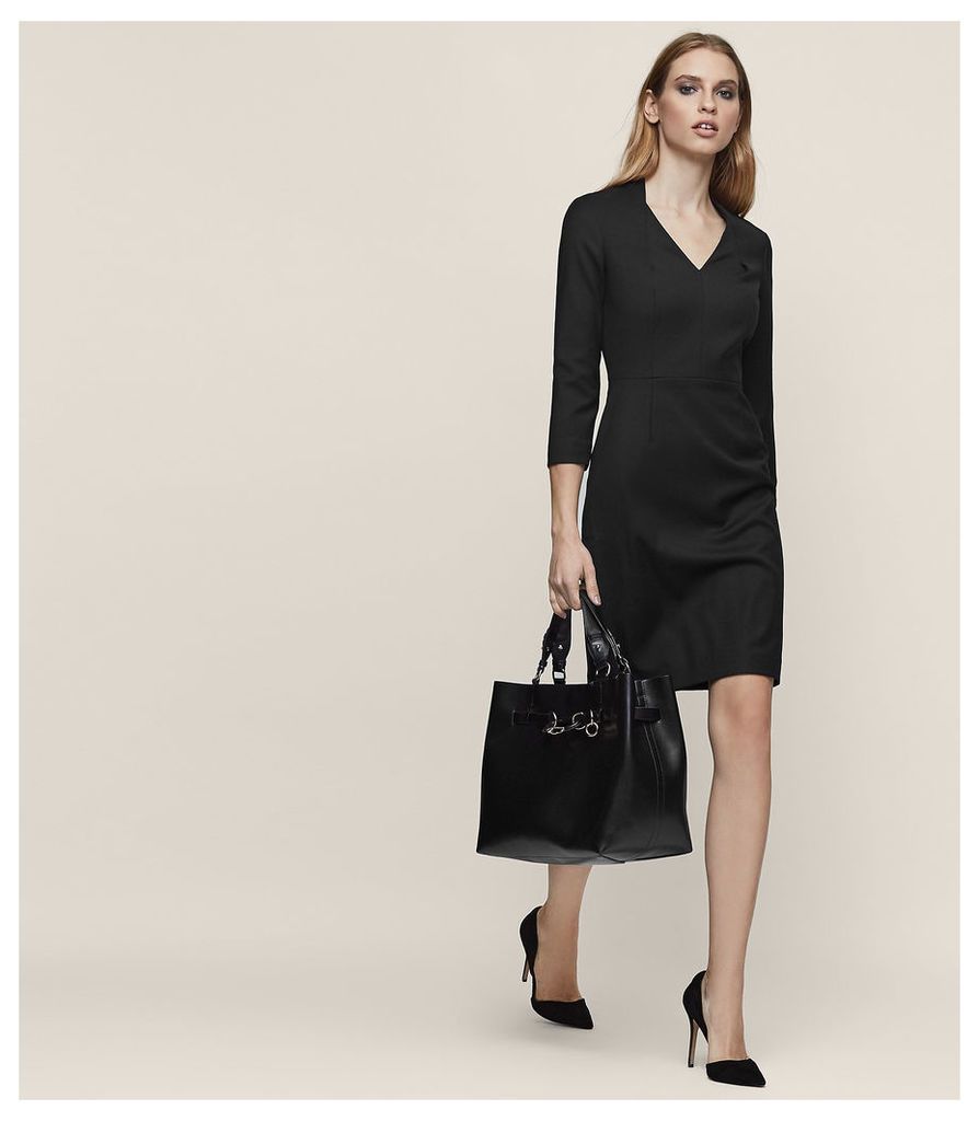 Reiss Huxley Ls Dress - Tailored Dress in Black, Womens, Size 14