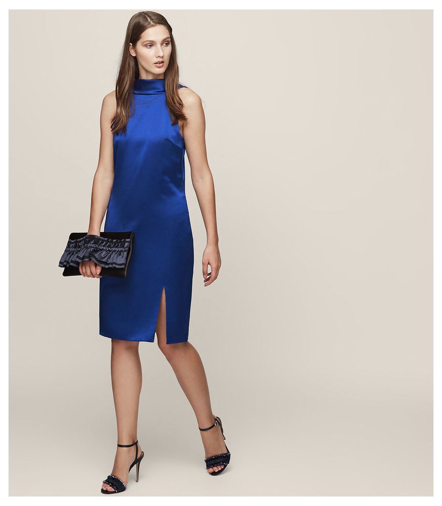 Reiss Mina - Cowl-back Shift Dress in Ocean Blue, Womens, Size 8