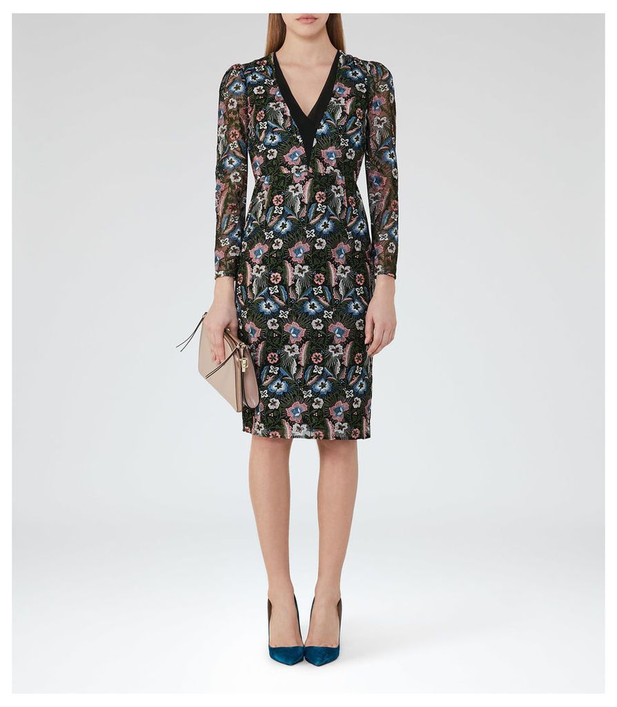 Reiss Zealand - Embroidered Dress in Multi, Womens, Size 8