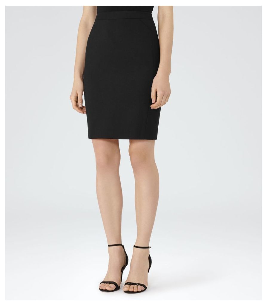 Reiss Dartmouth Skirt - Textured Pencil Skirt in Black, Womens, Size 10