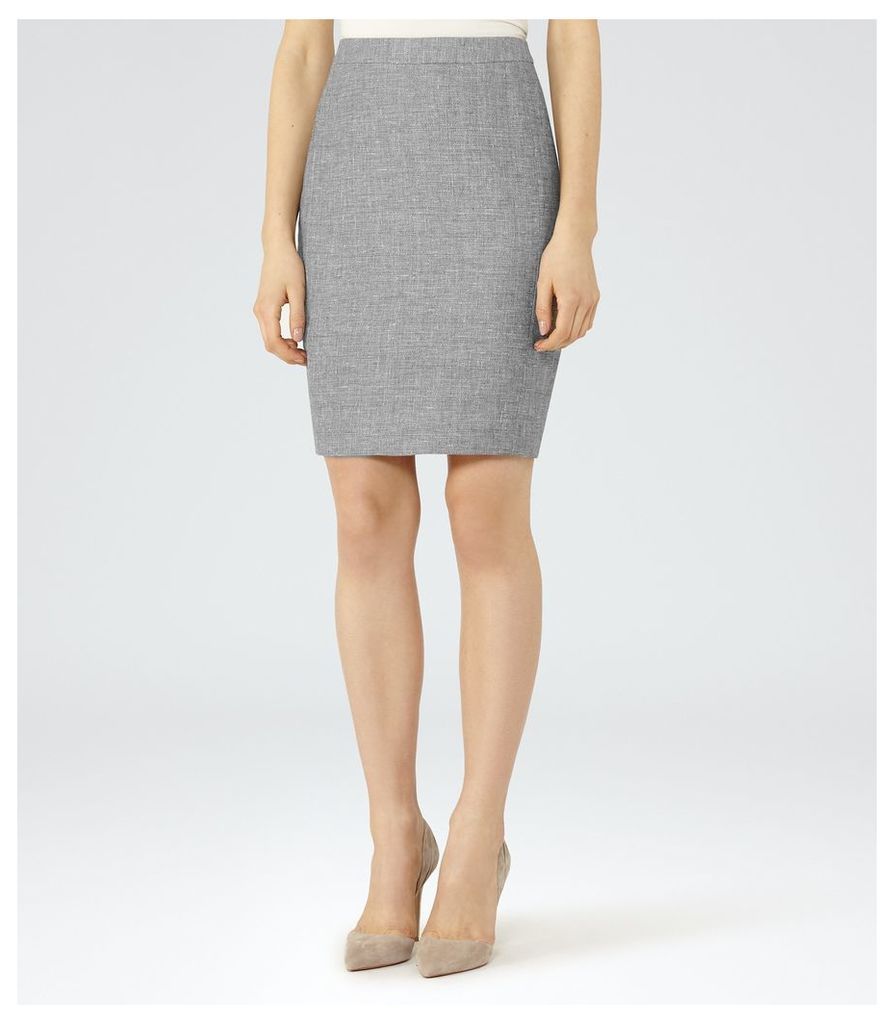Reiss Turlington Skirt  - Tailored Pencil Skirt in Grey, Womens, Size 4