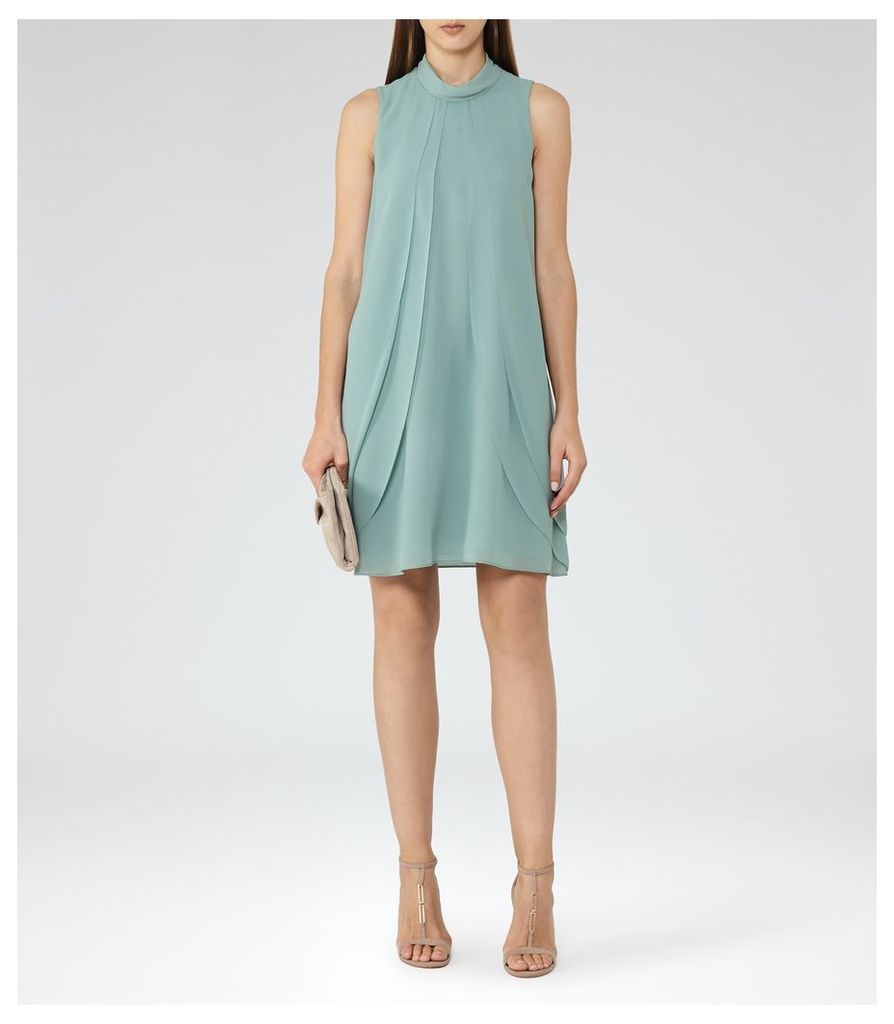 Reiss Cohen - Ruffle-front Dress in Sea Glass, Womens, Size 4