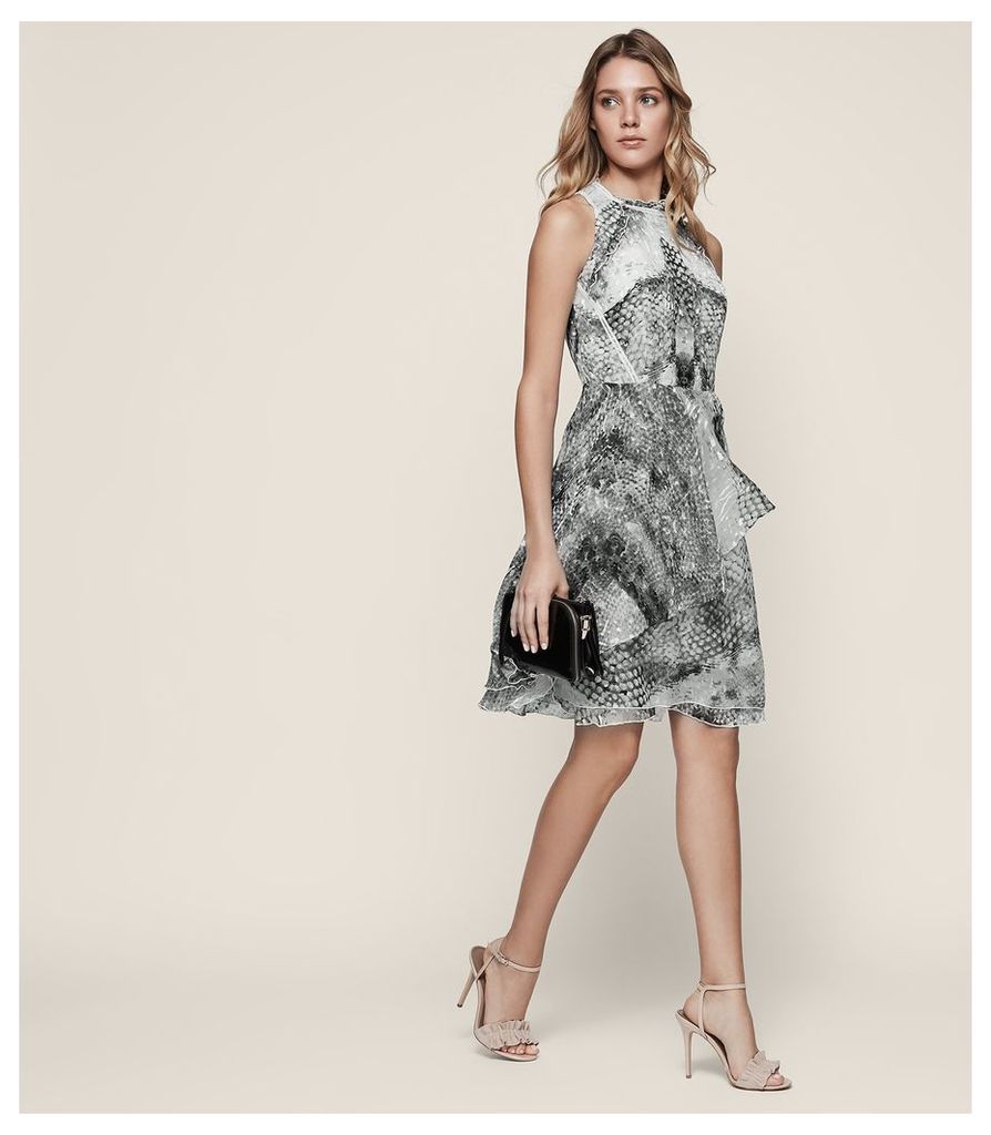 Reiss Sibilla - Burnout-detail Dress in Multi, Womens, Size 16