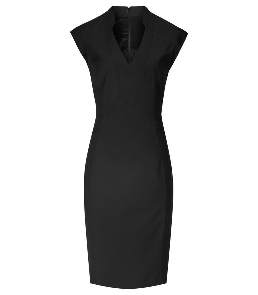 Reiss Elia Dress - Tailored Dress in Black, Womens, Size 12
