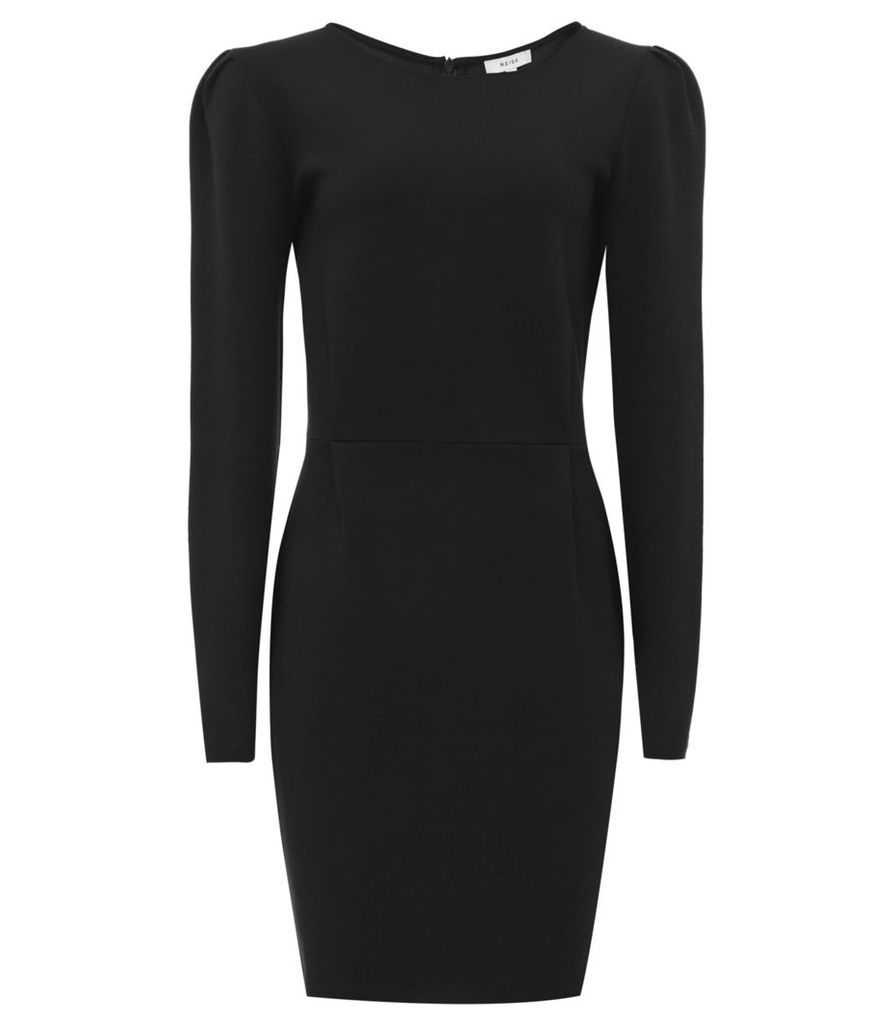Reiss Nessa - Puff-sleeve Jersey Dress in Black, Womens, Size 8