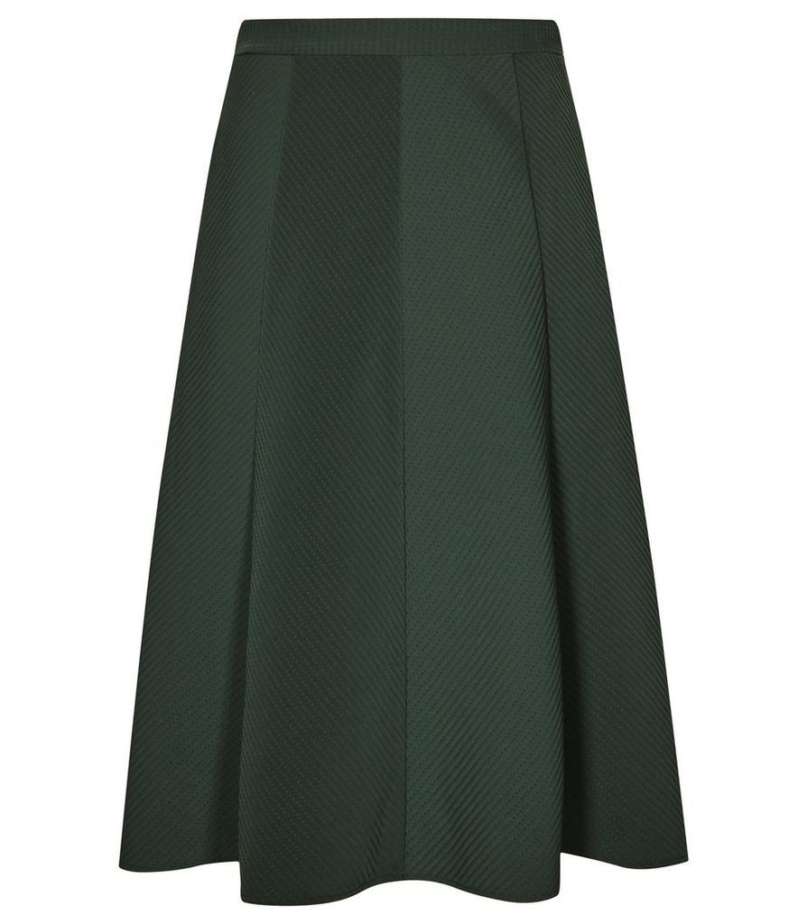 Reiss Bevan - Box-pleat Midi Skirt in Olive, Womens, Size 4