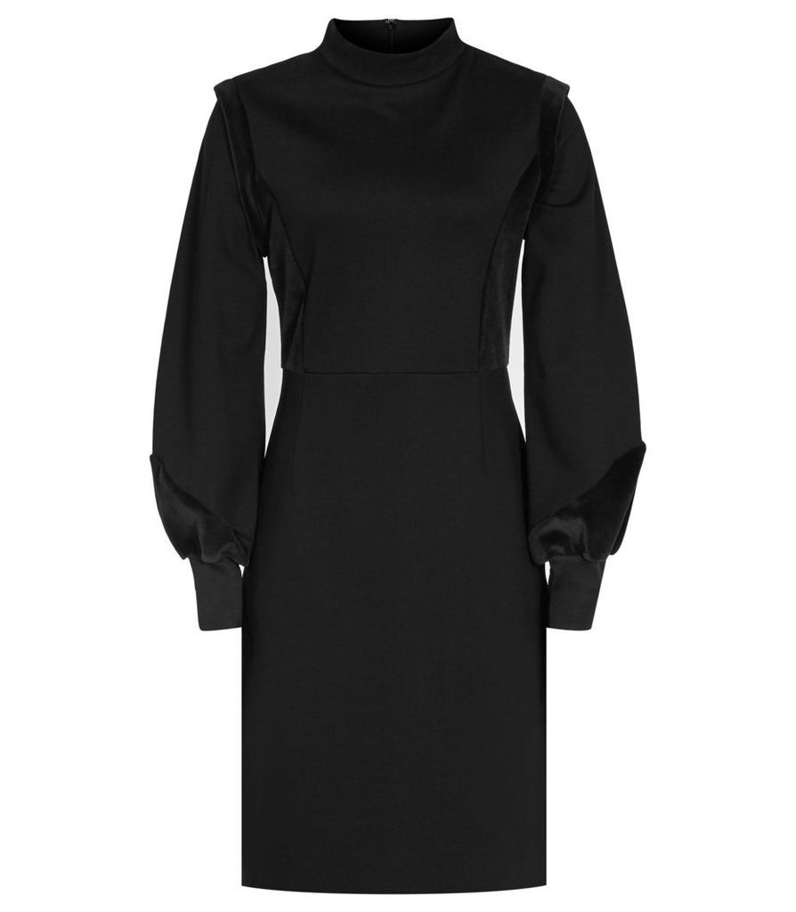 Reiss Lulu - Velvet-detail Dress in Black, Womens, Size 8