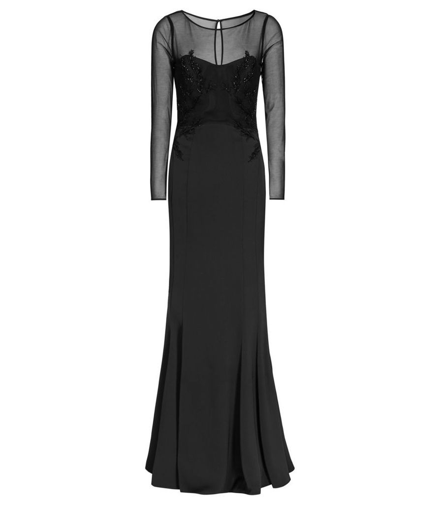 Reiss Lys - Embellished Maxi Dress in Black, Womens, Size 12