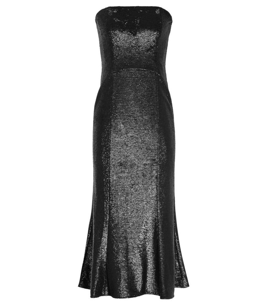 Reiss Ricami - Sequin-embellished Midi Dress in Gunmetal, Womens, Size 4