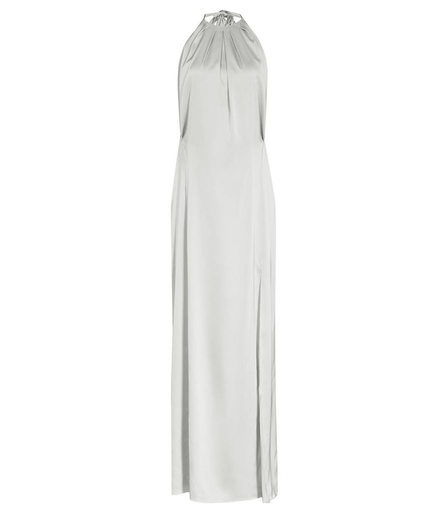 Reiss Elouise  - Satin Maxi Dress in Silver, Womens, Size 6