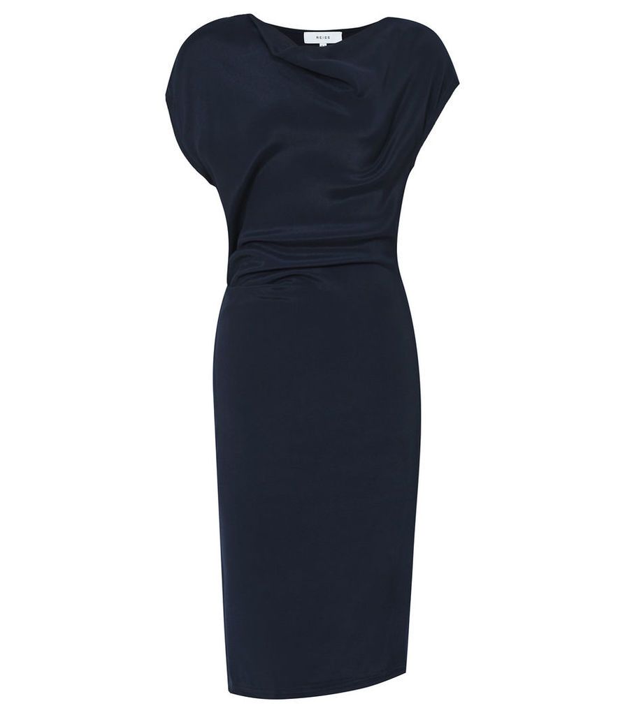 Reiss Lore - Capped Sleeve Dress in Midnight, Womens, Size 16