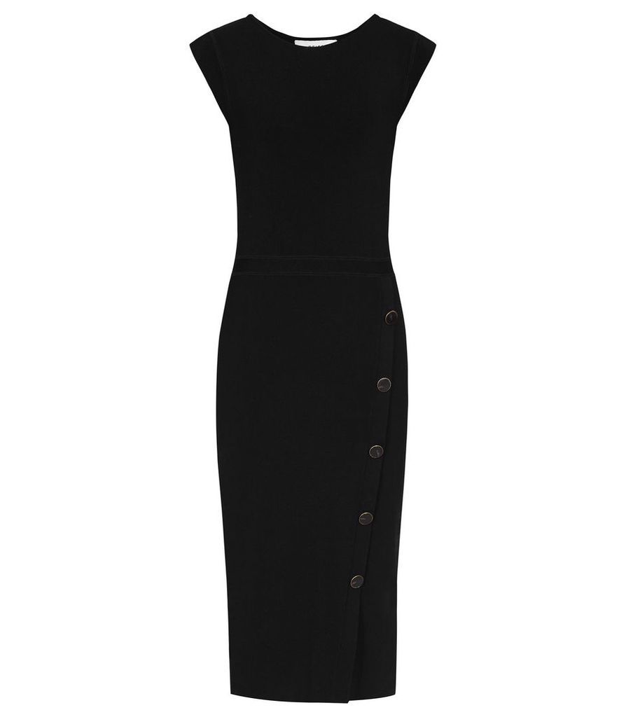 Reiss Sasha - Knitted Bodycon Dress in Black, Womens, Size XL