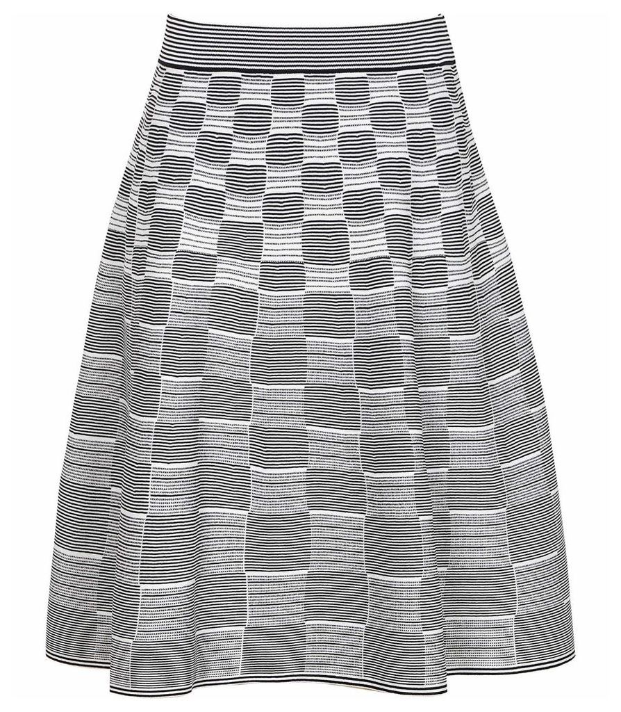 Reiss Isha - Jacquard A-line Skirt in Navy/white, Womens, Size XXL