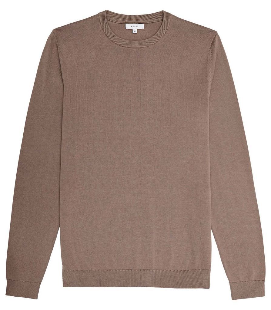 Reiss Maurice - Crew Neck Jumper in Taupe, Mens, Size XXL