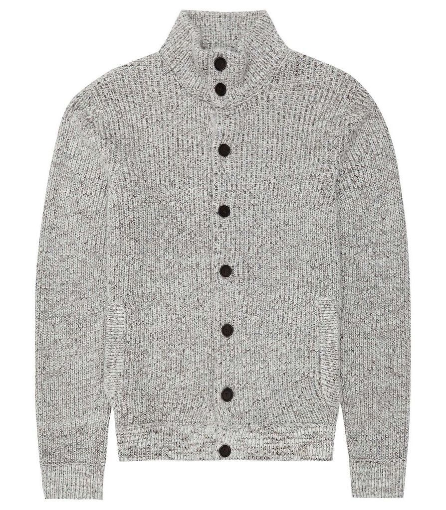 Reiss Brendon - Chunky Knitted Cardigan in Beige, Mens, Size XXL