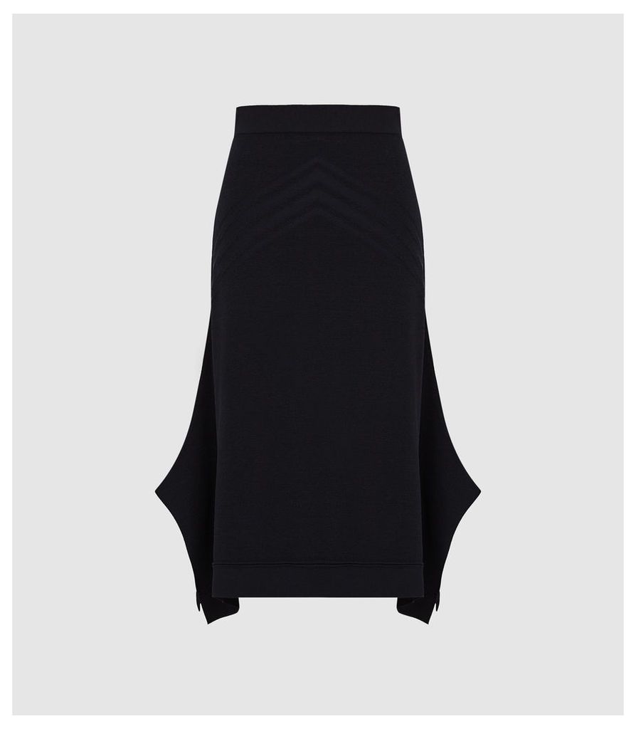 Reiss Gabriella - Knitted Midi Skirt in Navy, Womens, Size XXL