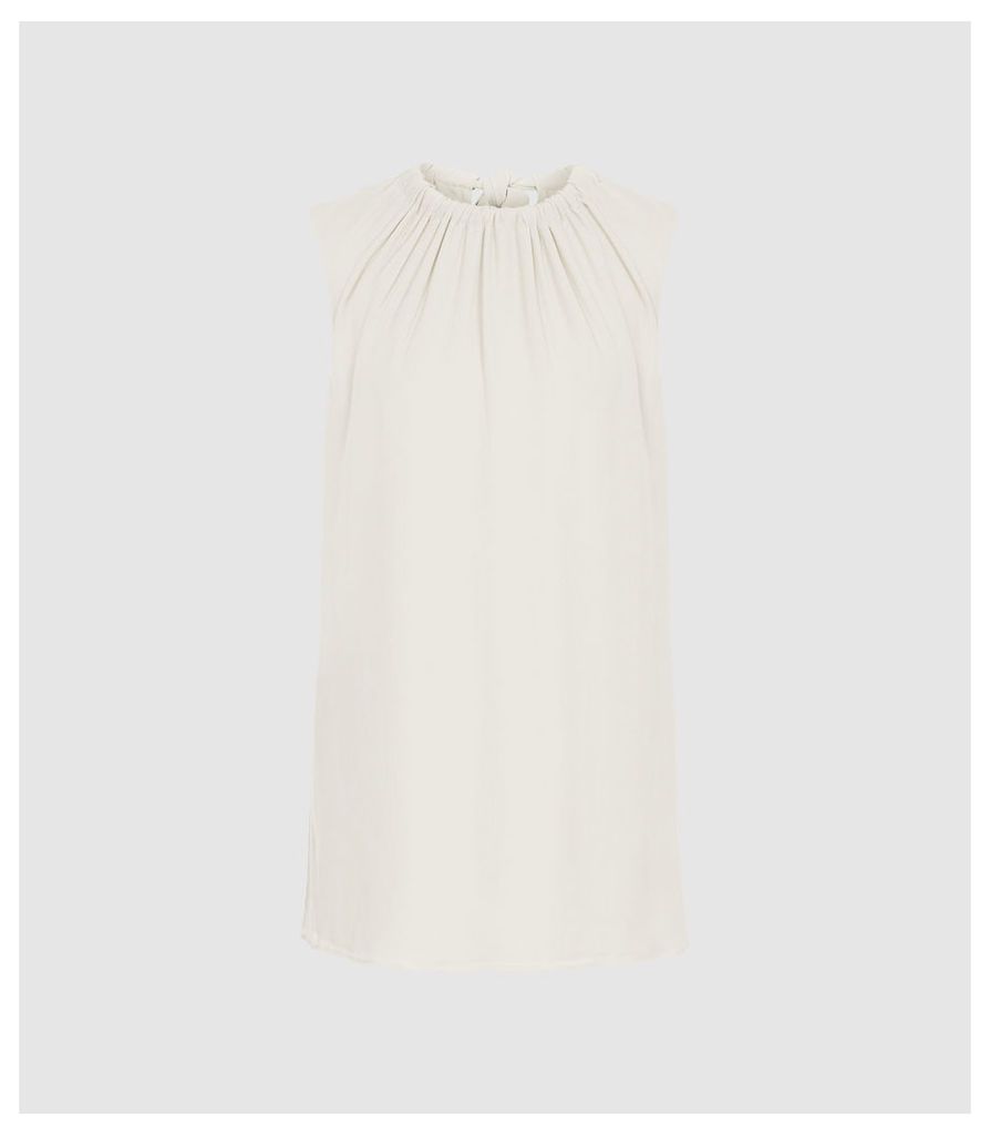 Reiss Lena - Bow Detail Top in Ivory, Womens, Size 14