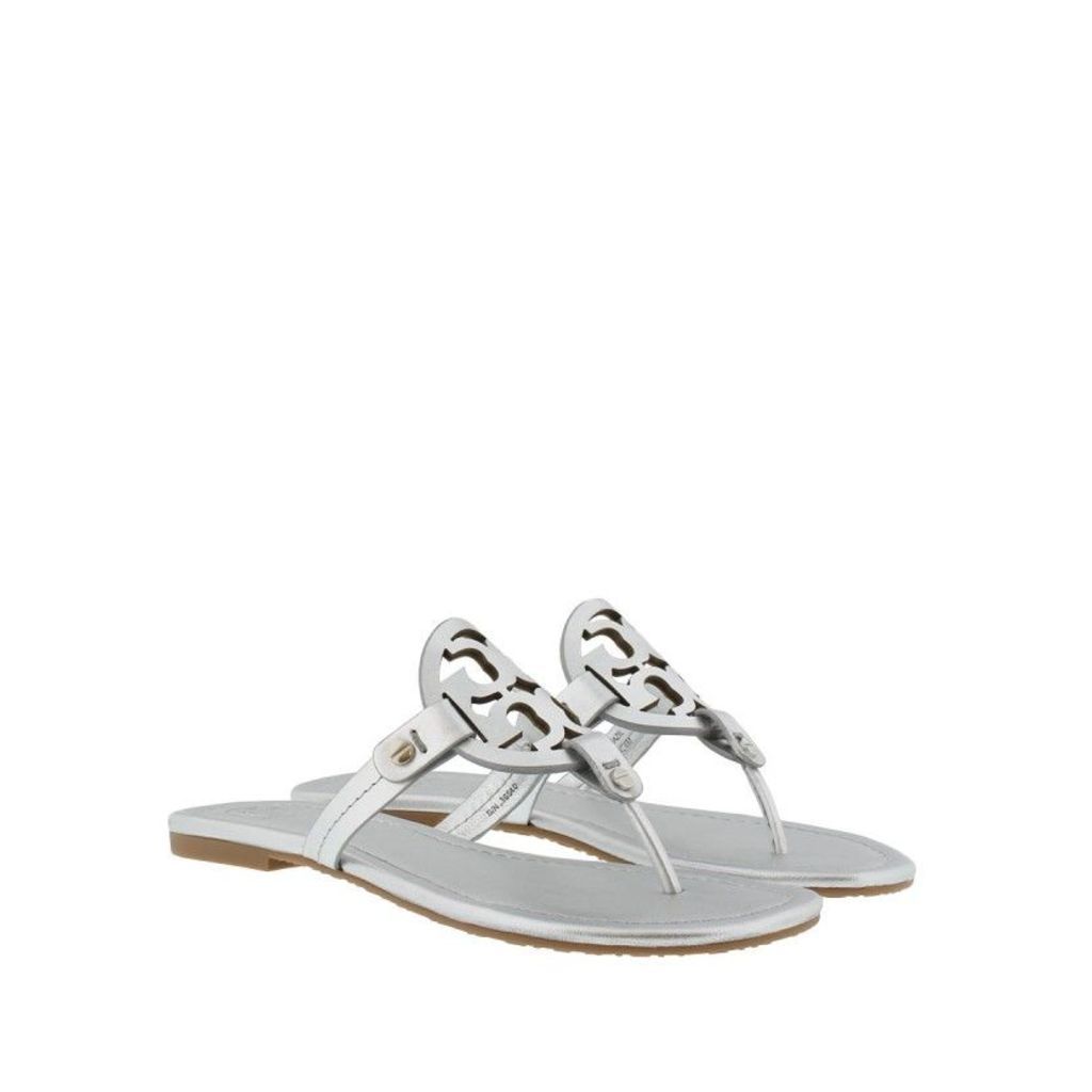 Tory Burch Sandals - Miller Metallic Veg Leather Sandal Silver - in silver - Sandals for ladies