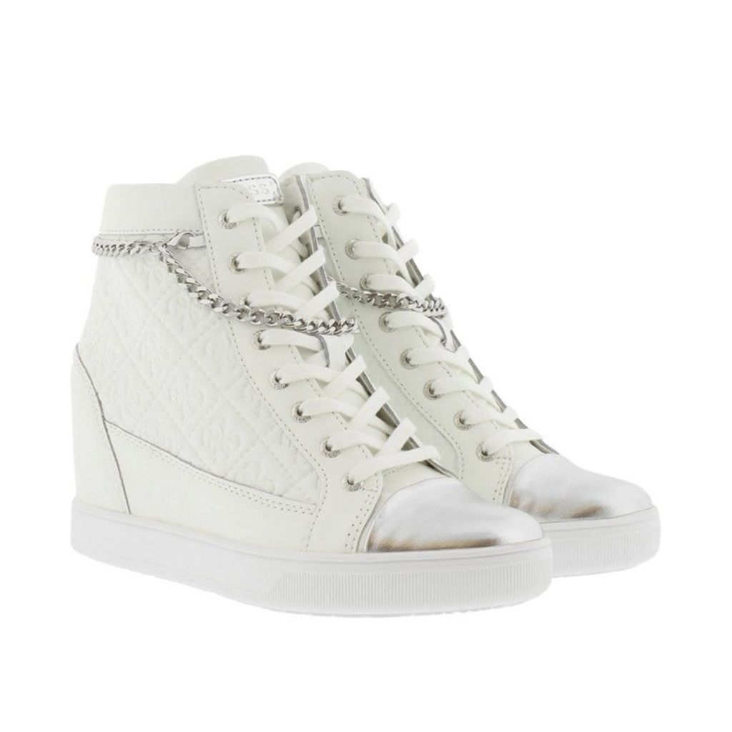 Guess Sneakers - Furia Wedge Sneaker Leather White - in white, silver - Sneakers for ladies