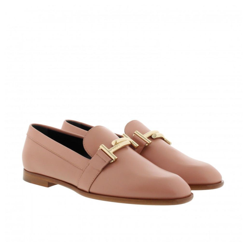 Tod's Loafers & Slippers - Double T Leather Loafer Cheek - in rose - Loafers & Slippers for ladies