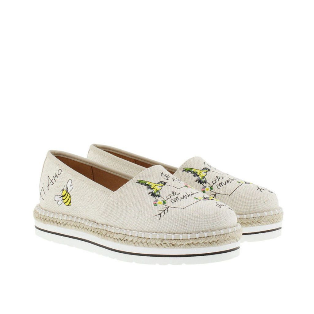 Love Moschino Espadrilles - Embroidered Canvas Espadrilles Natural/Ricamo - in beige - Espadrilles for ladies