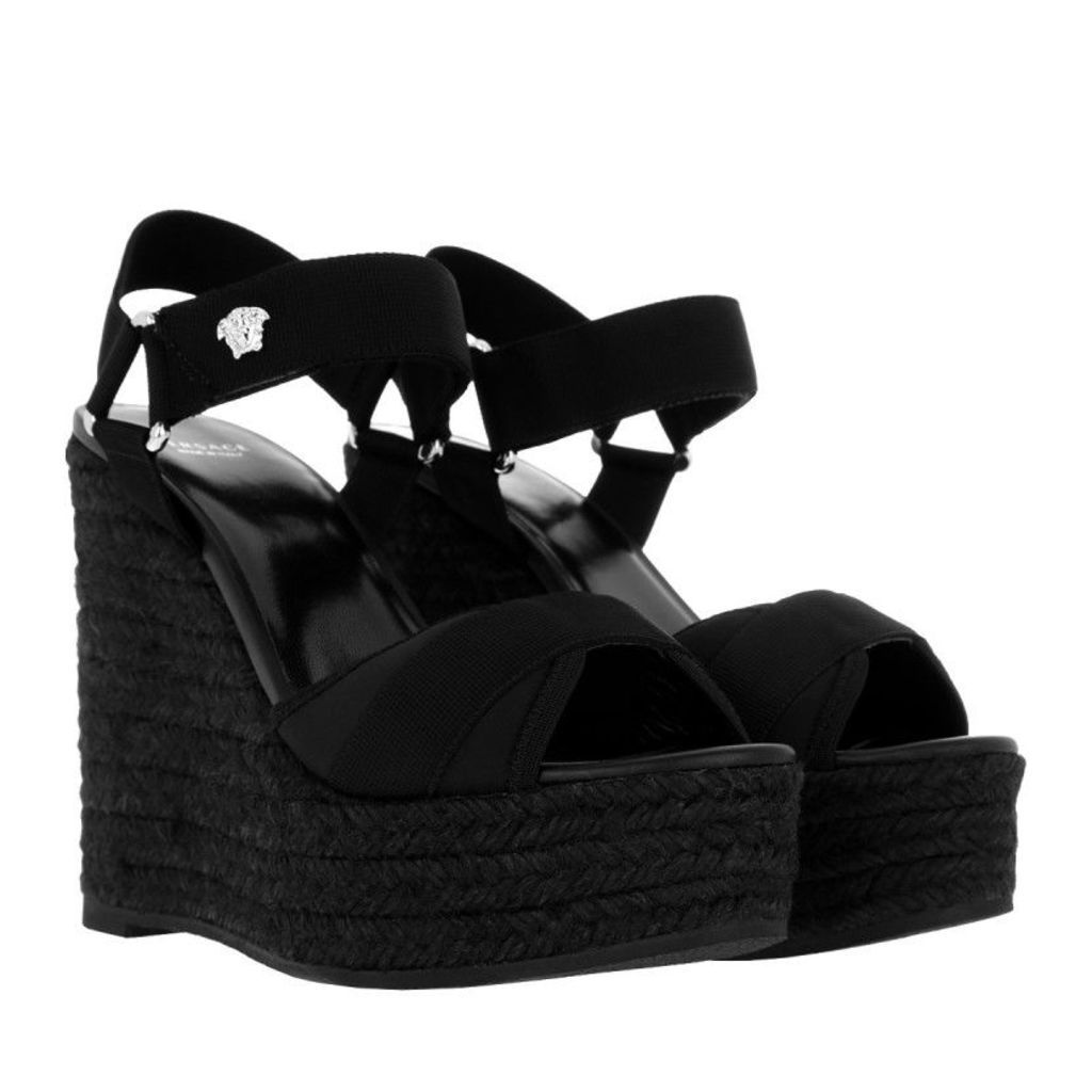 Versace Sandals - High Wedge Sandal Nero/ Palladio - in black - Sandals for ladies