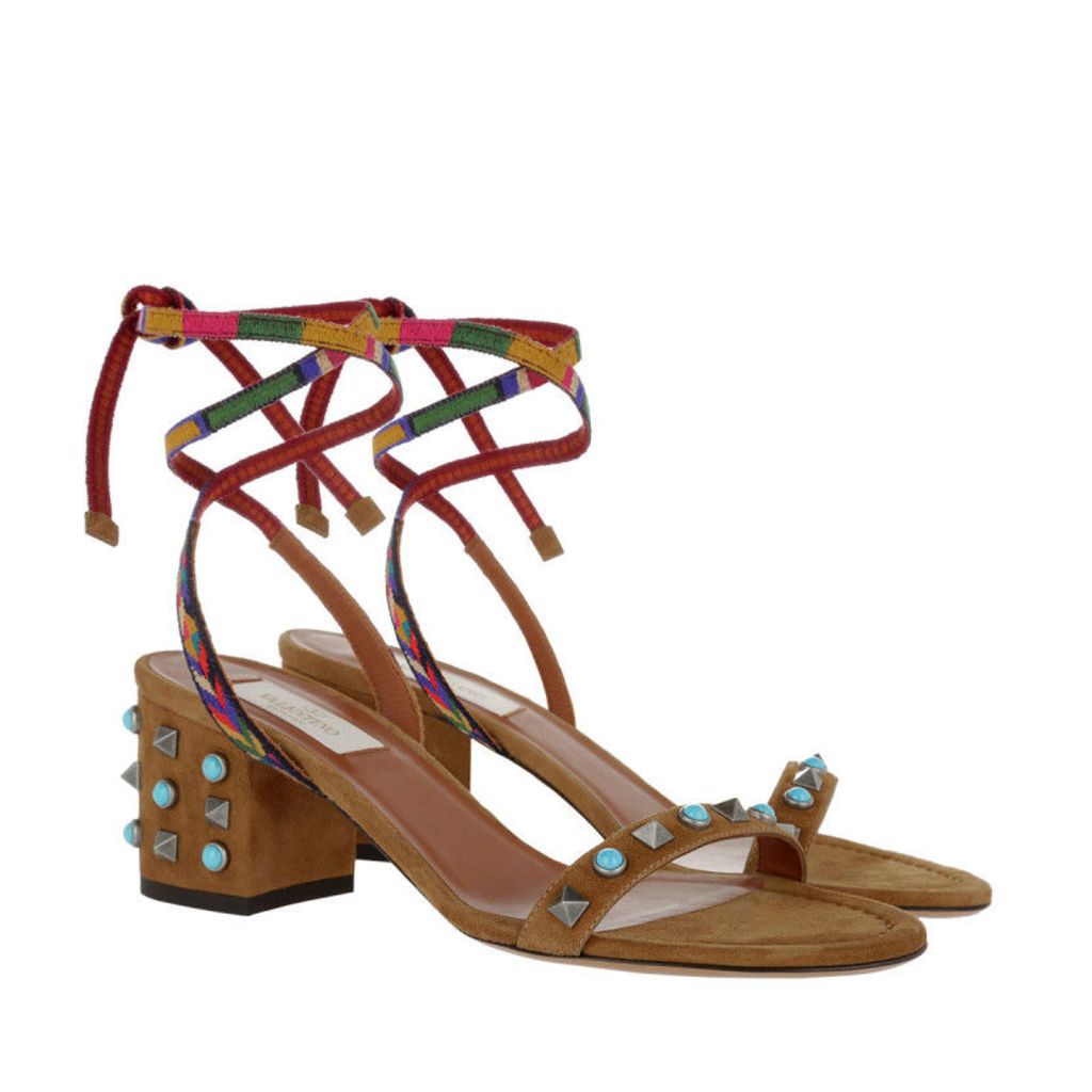 Valentino Sandals - Summer Rockstud Rolling Sandal Bright Camel - in brown - Sandals for ladies