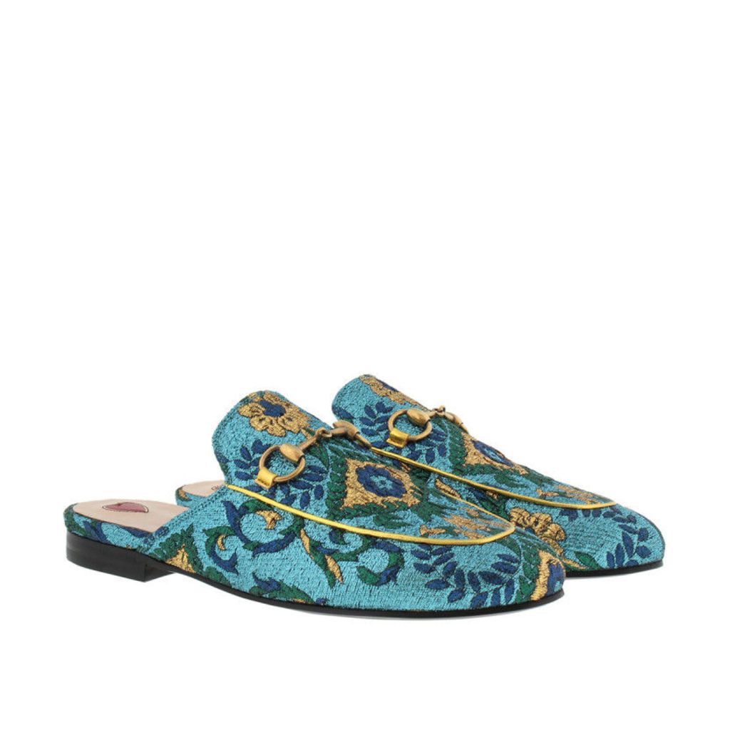 Gucci Loafers & Slippers - Princetown Slipper LamÃ© Brocade Azzuro/Multicolor - in blue - Loafers & Slippers for ladies
