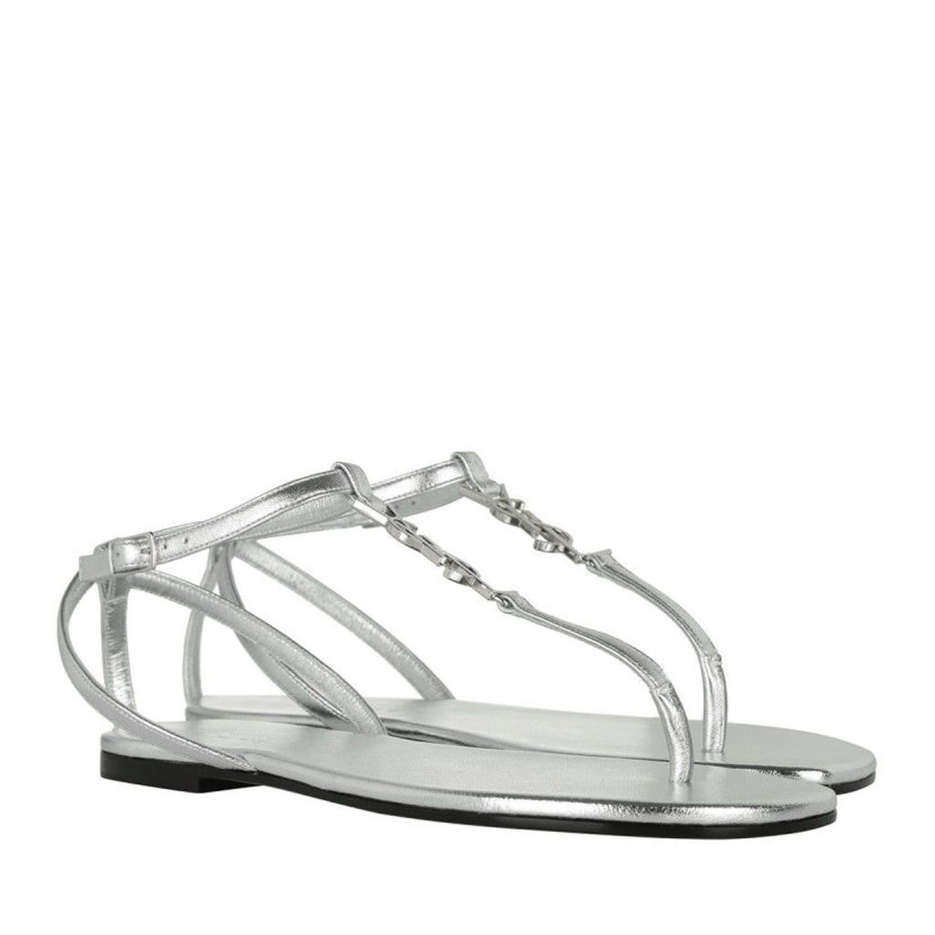 Saint Laurent Sandals - Nu Pied Sandal Calfskin Nappa Silver - in silver - Sandals for ladies