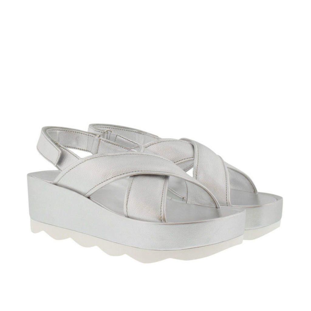 Prada Sandals - Wave Plateau Sandals Silver - in silver - Sandals for ladies