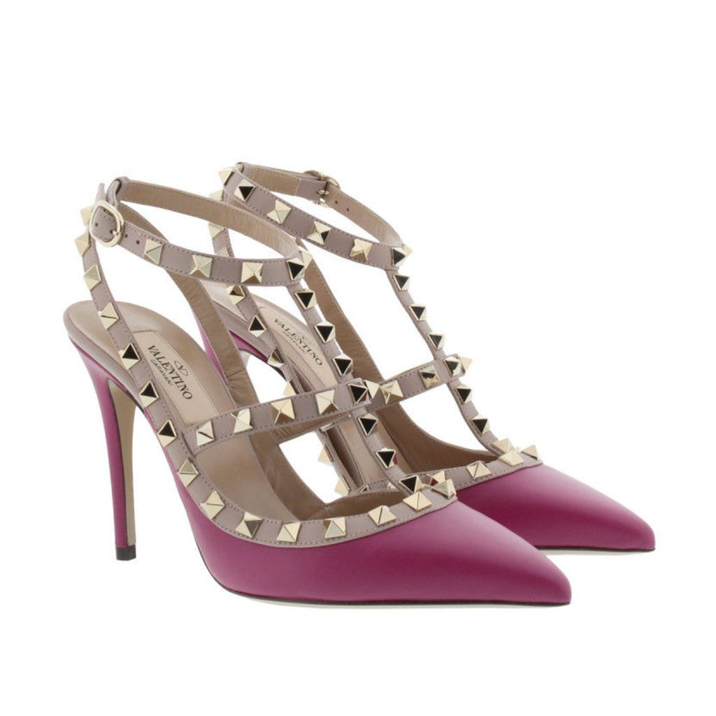 Valentino Pumps - Rockstud Ankle Strap Camelia - in red - Pumps for ladies