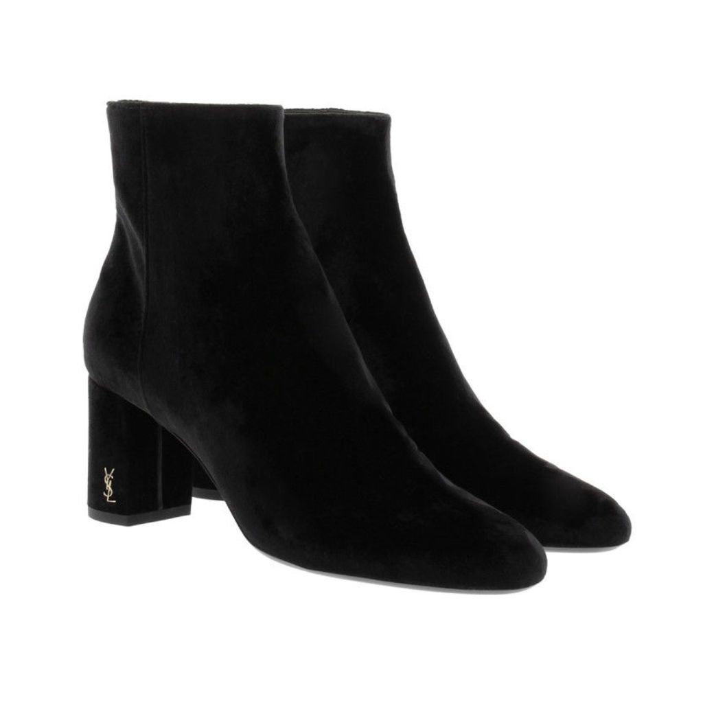 Saint Laurent Boots & Booties - Baby Velvet Ankle Boots Black - black - Boots & Booties for ladies