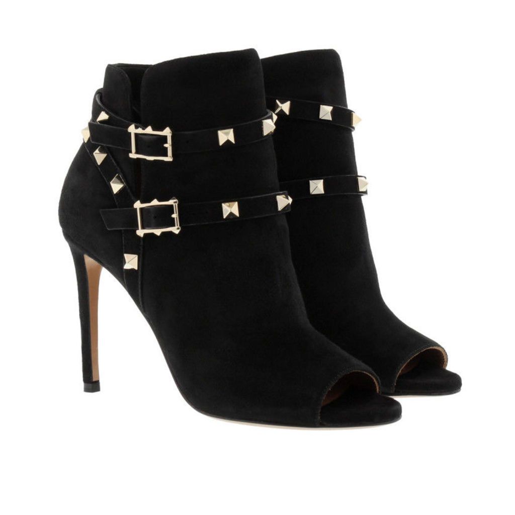 Valentino Boots & Booties - Rockstud Double Wrap Strap Peep Toe Black - black - Boots & Booties for ladies