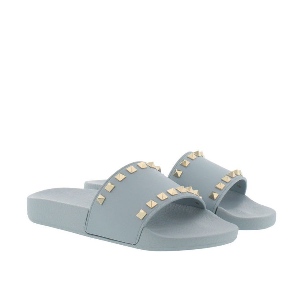 Valentino Sandals - Rockstud PVC Flip Flop Nube - grey blue - Sandals for ladies