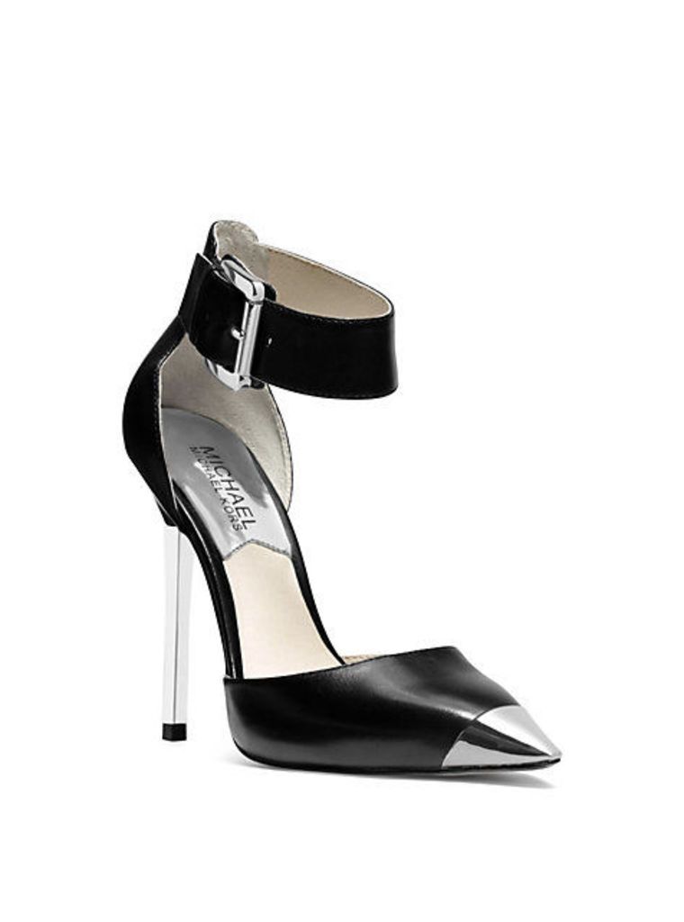 Zady Ankle-Strap Leather Pump