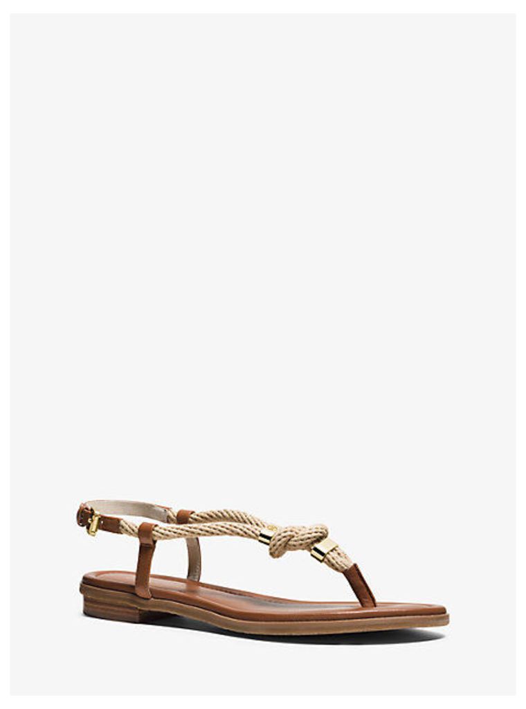 Holly Rope-Trim Leather Sandal