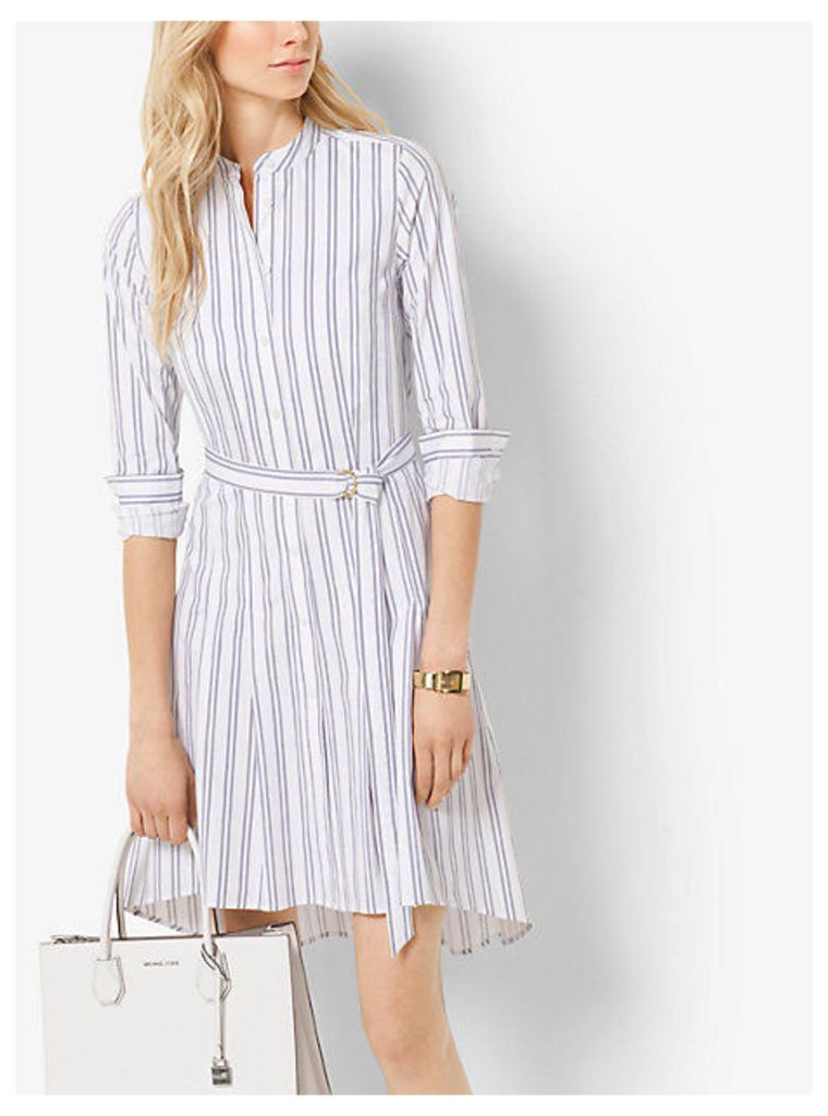 Striped Cotton-Poplin Shirtdress