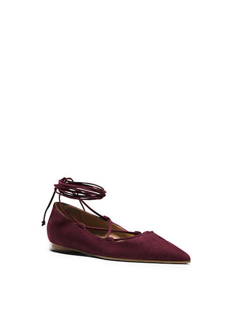 Kallie Runway Suede Lace-Up Flat