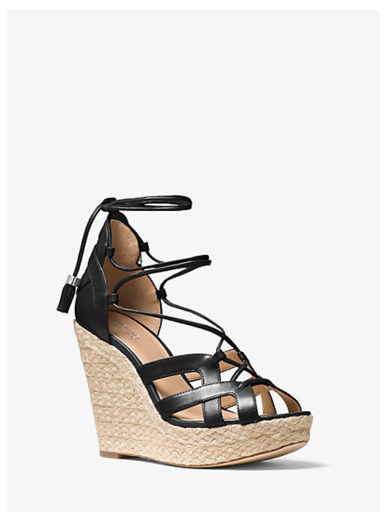 Mirabel Leather Lace-Up Wedge