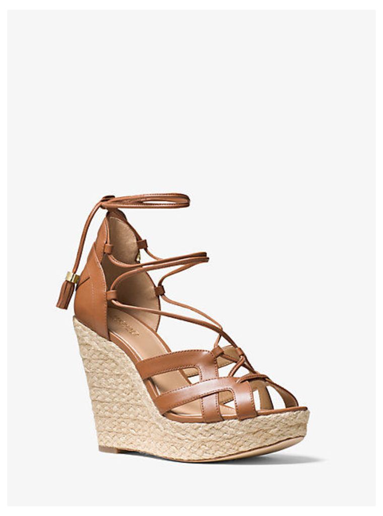 Mirabel Leather Lace-Up Wedge